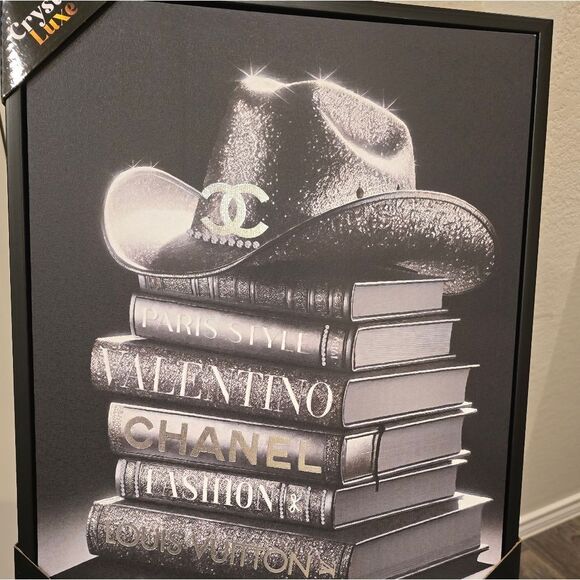 Crystal Luxe Designer Cowgirl Framed Canvas Wall Decor - Picture 4 of 6